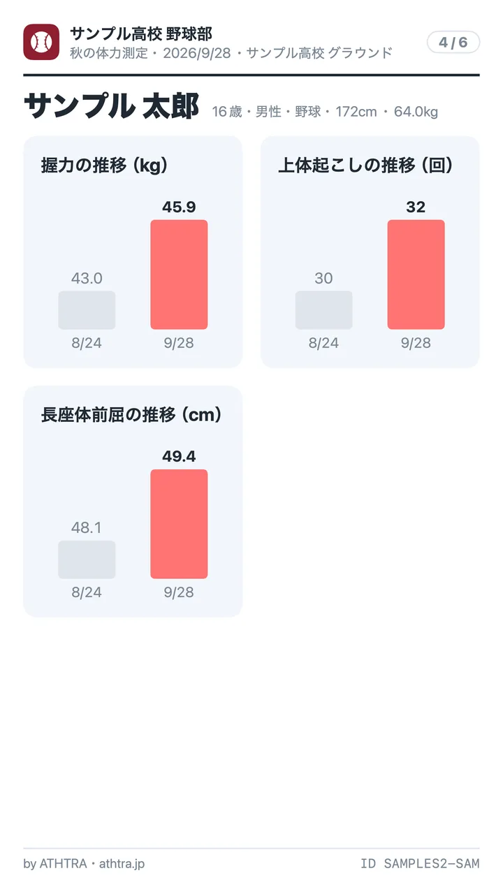 サンプル高校 野球部のスマホ用シート 4/6枚目